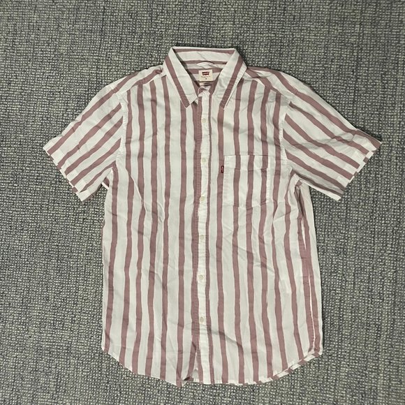Levi's Other - Red Striped Short Sleeve Button Up Shirt - Levi's